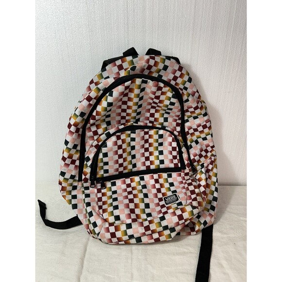 VANS Multi-colored Checkered Laptop Backpack 19 x 13 x 6.5" Motivee 3-B - Picture 1 of 4